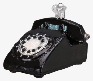 Old World Christmas Black Rotary Phone Retro Christmas