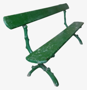 Green Painted French Park Bench On Decaso - Bench