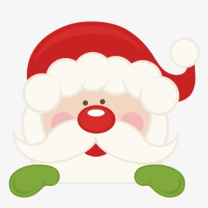 Peeking Santa Svg Scrapbook Cut File Cute Clipart Files - Peeking Santa Png