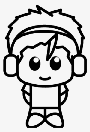 Anime Boy With Headphones Vector - Boy In Hood Drawing