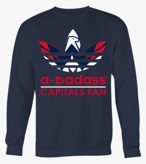 A Badass Washington Capitals Fan And Adidas Logo T - Long-sleeved T-shirt