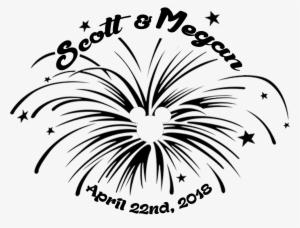 Scott Megan Wedding Logo - Firework Vector Black And White