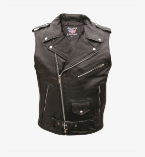 Motorcycle Leather Jacket Transparent Image - Sleeveless Leather Jacket