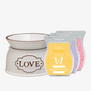 Peach & White Amber Scentsy - Scentsy Love Warmer