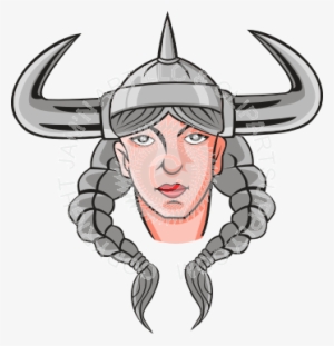 Viking Woman With Braids Vector Royalty Free - Illustration