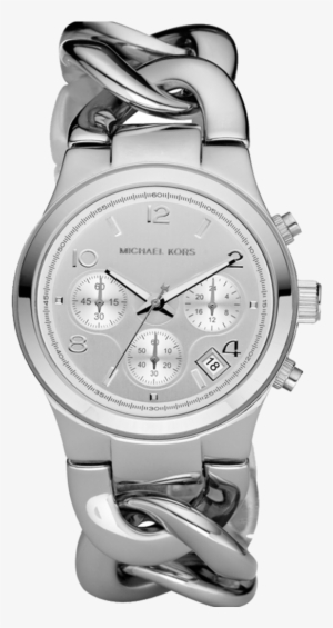 Michael Kors Mk3149 Ladies Chain Twist Silver Runway - Michael Kors Watch Silver Ladies