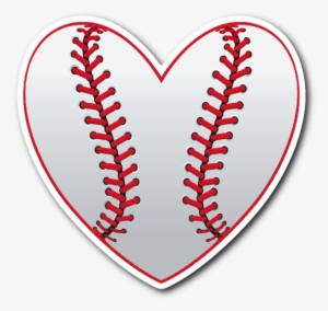 Love Baseball Vinyl Die Cut Sticker - Baseball Hearts