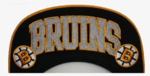 Boston Bruins Black & White Logo Snapback Hat - Top Logo Snapback