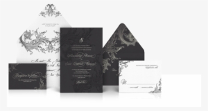 Black Opulent Luxury Wedding Invitation Suite - Shawn Smith Let It All