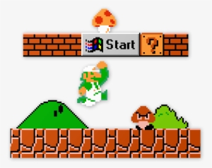 Super Mario Bros Start Menu Microsoft - Blik Super Mario Bros Re-stick Wall Decals