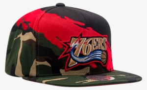 Mitchell & Ness Nba Philadelphia 76ers Camo Paint Snapback - Philadelphia 76ers