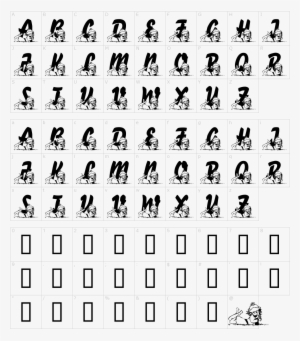 Font Characters - Liquid Crystal Font