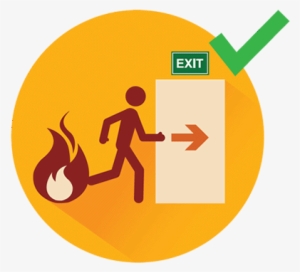 Clip Freeuse Library Alarm Clipart Building Evacuation - Emergency Exit
