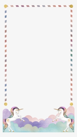 Download Unicorn-save The Date Postkarten Clipart Border - Zazzle Einhorn Und Regenbogen Brotdose