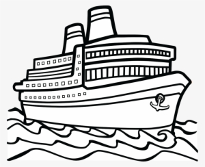 Boat Clipart - Cruise Ship Clipart Black And White