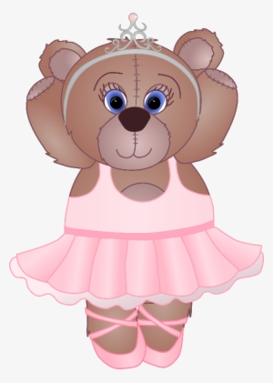 Ballerina Clipart Teddy Bear Clipart Black And White - Pink Ballerina Teddy Bear