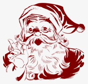 Dark Red Santa Clip Art - Red Santa Clipart