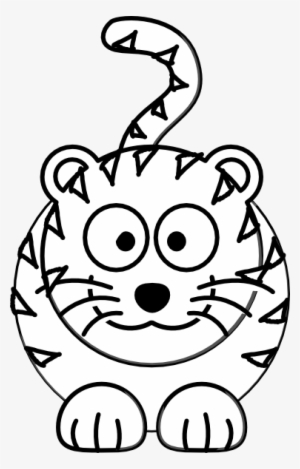 Cartoon Tiger Outline Clip Art - Cartoon Tiger Easy To Draw