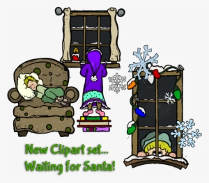 Waiting For Santa Clipart - Cartoon