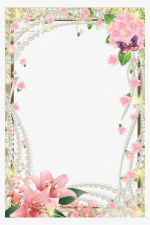 Download Frames De Flores Png Clipart Flower Pink Spring - Cute Photo Frame Png