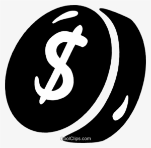 Dollar Sign Royalty Free Vector Clip Art Illustration - Magnifying Glass