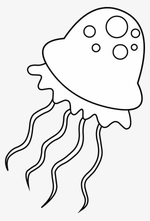 Jellyfish Coloring Page - Jellyfish Clipart Black And White Png