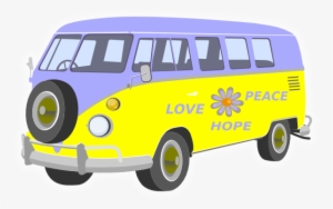Vw Bus Clipart - Furgoneta Hippie Png