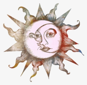 Graphic Free Library Tumblr Sun Sticker By - Sun And Moon Drawings