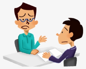 Worried Man Having Consultation Free Illustrations - Two Person Meeting Png