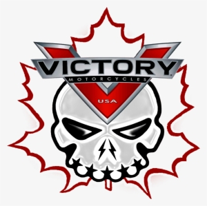 Canuck Victory With Maple Leaf Outline - Victory Motorcycles Logo