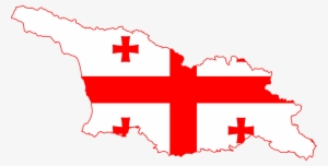 Transparent Georgia Vector Map - Flag Map Of Georgia
