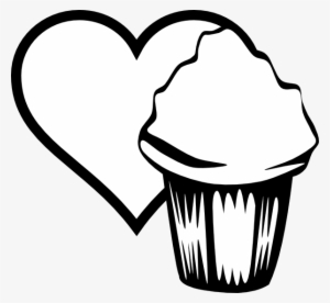 Graphic Black And White Cupcake Image Clip Art At Clker - Cupcake
