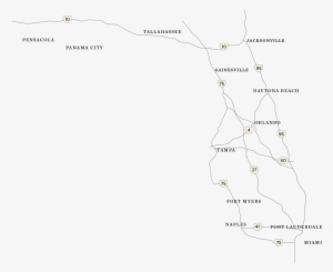 Florida Map Displaying Roads And Cities Florida Map - Map