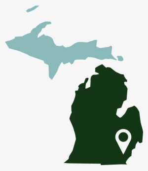 Green Us Map Silhouette Png - State Of Michigan