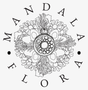Mandala Flora Logo Outline W Text