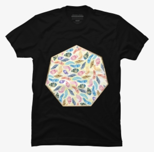 Watercolor Feathers Hand Paint Mens T Shirt - Active Shirt