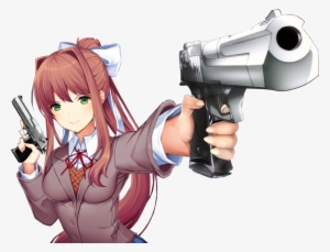 Oc Edited Mediamonika Coming In Clutch, Providing New - Monika Holding A Gun