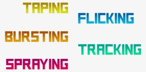 Taping, Bursting, Spraying, Flicking And Tracking - Printing