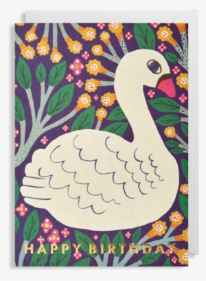 Happy Birthday Swan Greeting Card - Swan Greeting Card