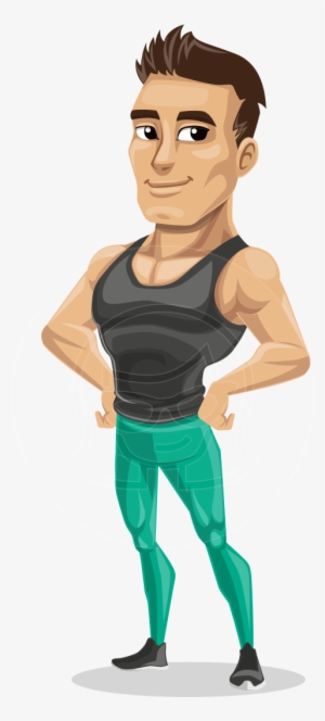 Jim Is An Athletic Male Fitness Character In Sports - Fitness Cartoon