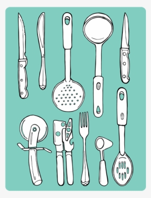 All My Things Drawn By Heather Diane Via@http - Kitchen Tools Illustration