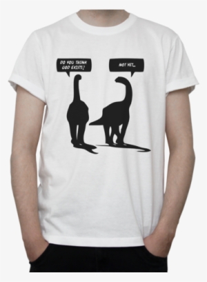 "does God Exist" Brontosaurus Cotton T-shirt - Supreme Leader Kim Jong Un Shirt