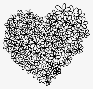 Hand Drawn Heart Shaped Flower Love Vector - Hab Dich Lieb - Malbuch Für Erwachsene