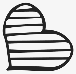 Handdrawn Striped Heart Stamp - Pictogram