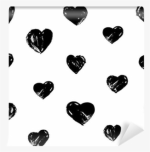 Seamless Pattern With Hand Drawn Hearts Wall Mural - Pattern