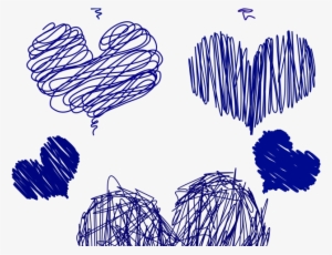 Drawn Heart Hand Drawn - Heart Blue Drawing Png