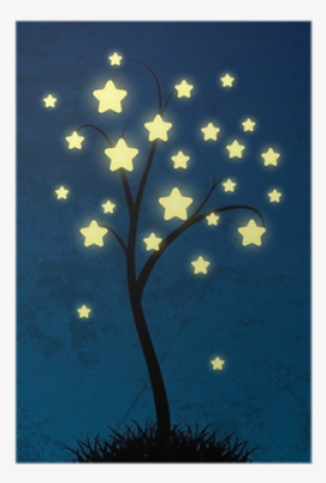 Fairy Starry Tree On Night Background Poster • Pixers® - Tree