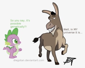 Diegotan, Crossover, Donkey, Grin, Raised Hoof, Raised - Donkey And Dragon Shrek Sex