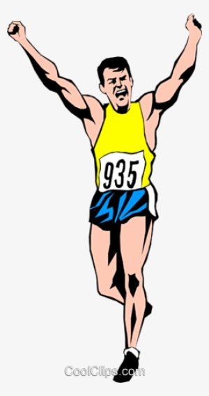 Runner Finishing Race Royalty Free Vector Clip Art - Runner Clipart Png