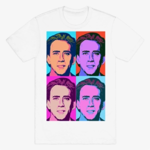 Nicholas Cage Pop Art Parody Mens T-shirt - Nicolas Cage Pop Art